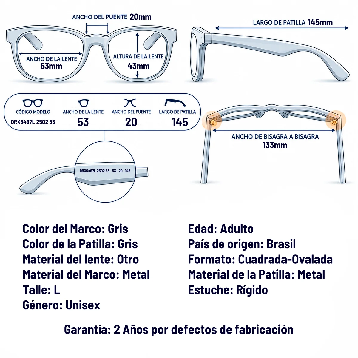Ray-Ban RX6497L 2502-53-L