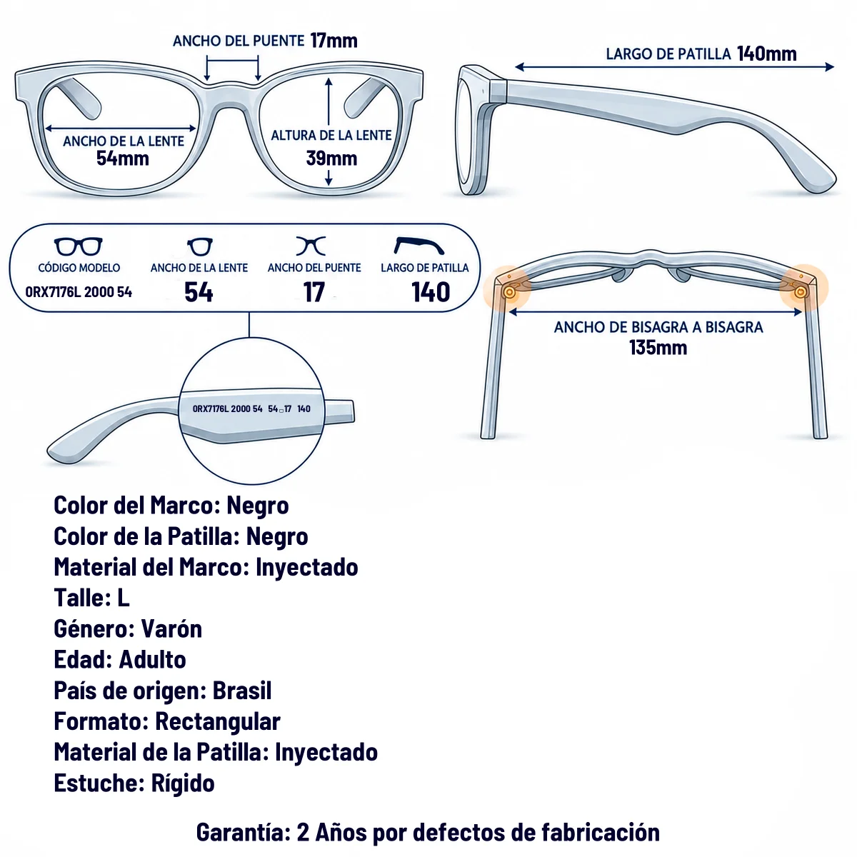 Ray-Ban RX7176L 2000-54-L