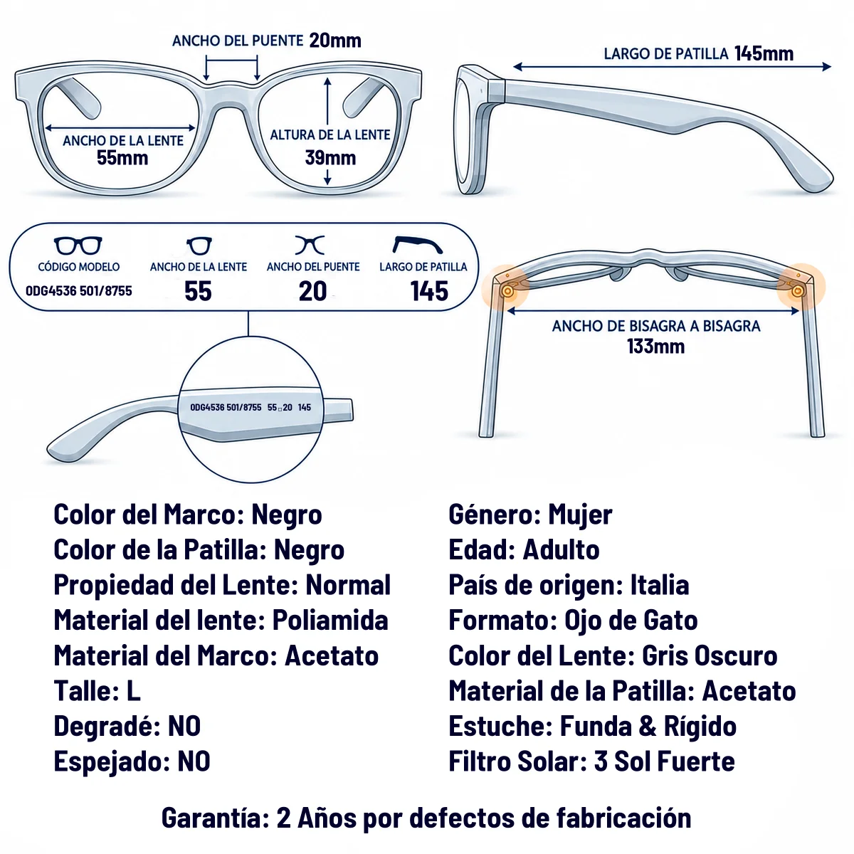 Dolce & Gabbanna DG4536 501/87-55-L