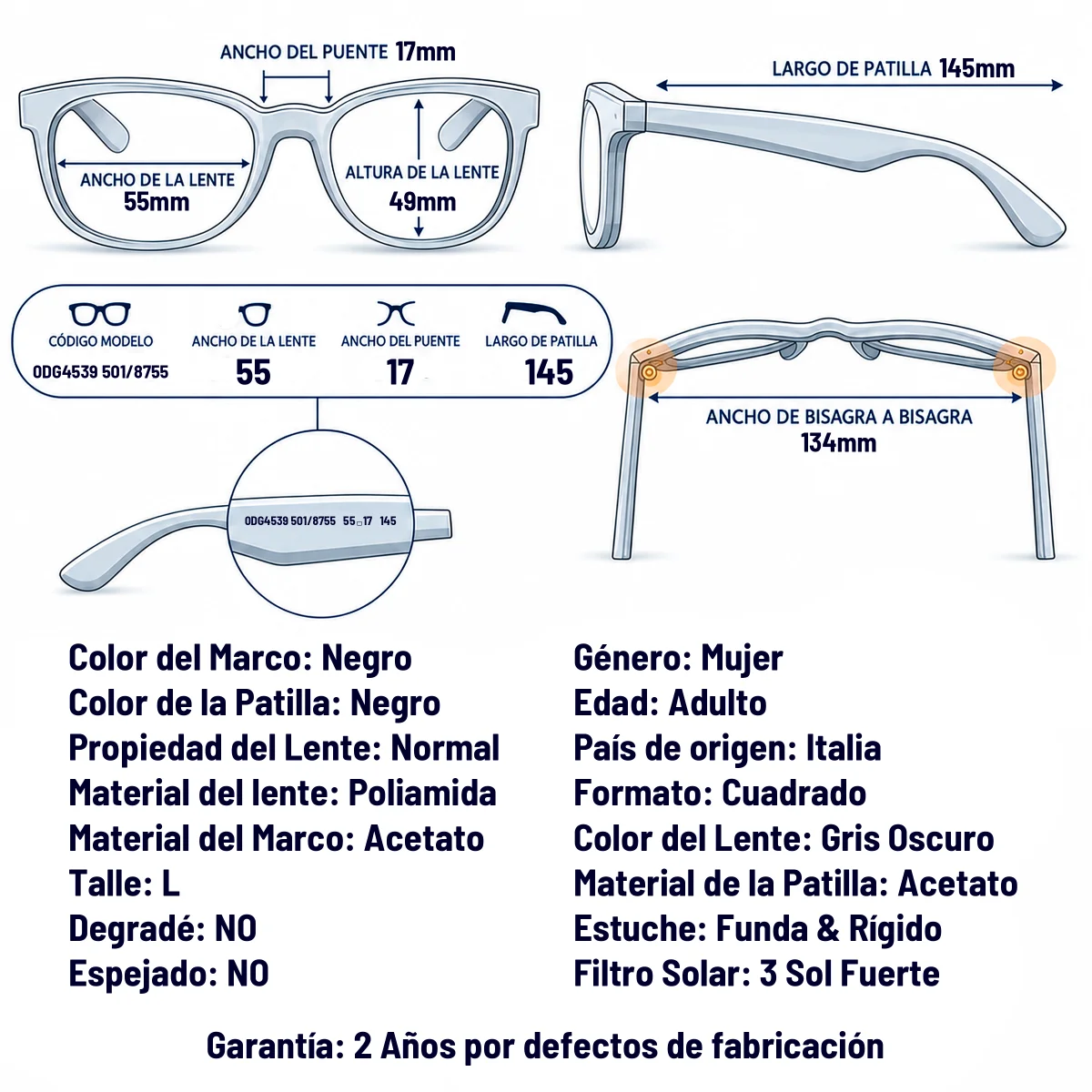 Dolce & Gabbanna DG4539 501/87-55-L