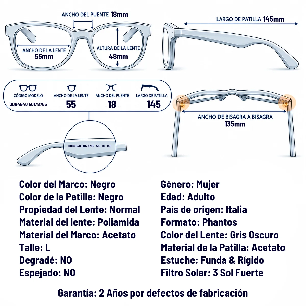Dolce & Gabbanna DG4540 501/87-55-L