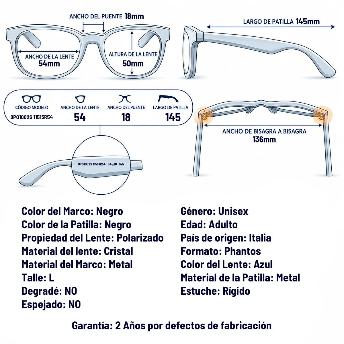 Persol Po1002s 11513R-54-L