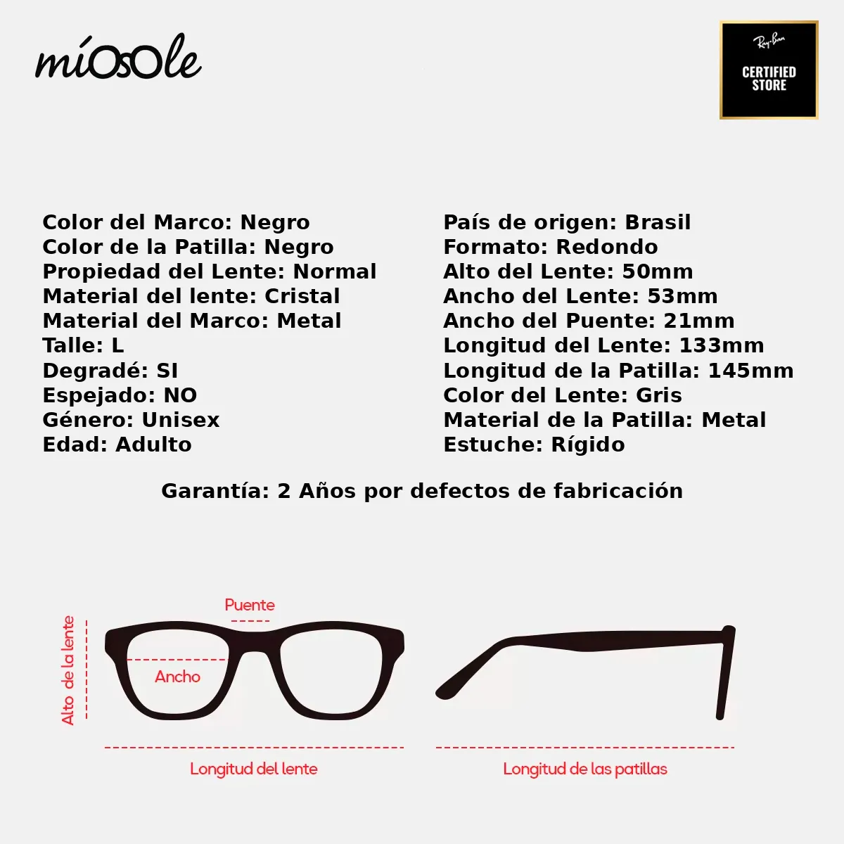 Ray-Ban 0RB3447NL 002/71-53-L