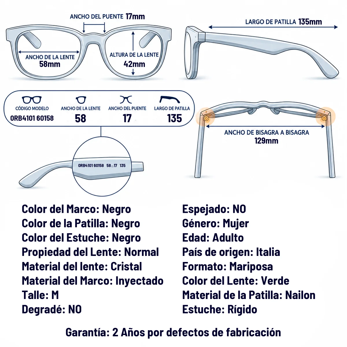 Ray-Ban RB4101  601-58-M