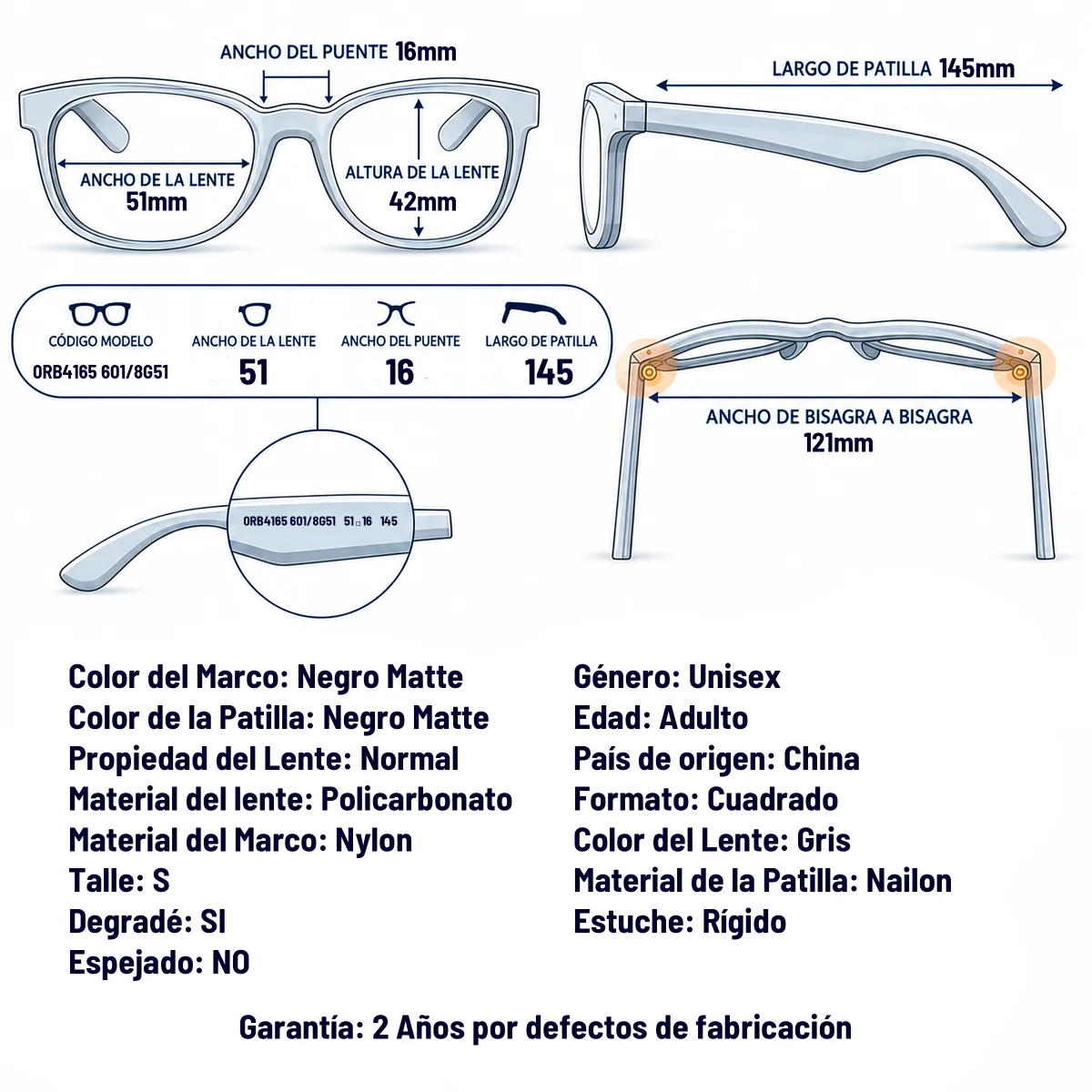 Ray-Ban Rb4165 601/8G-51-S