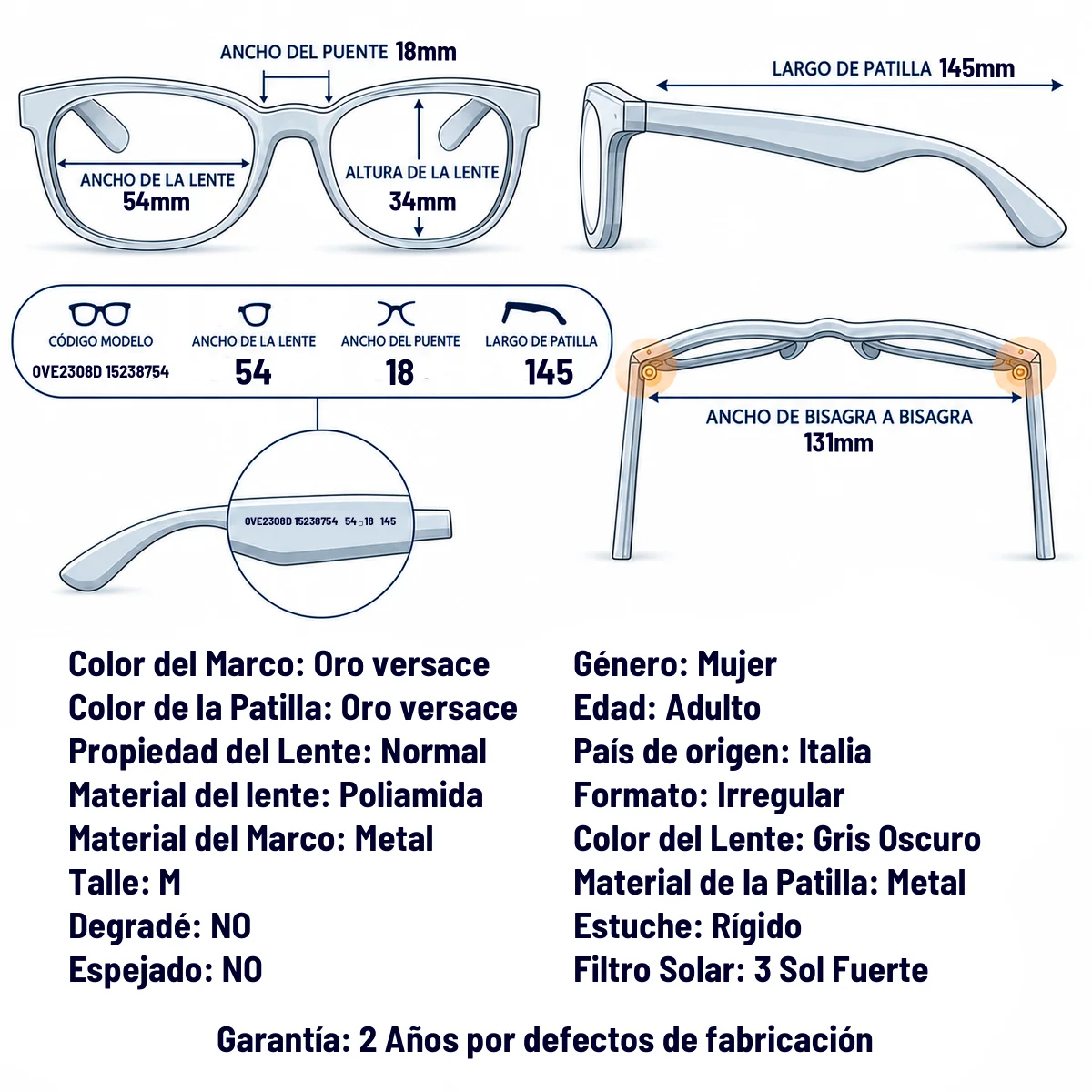 Versace VE2308D 152387-54-M