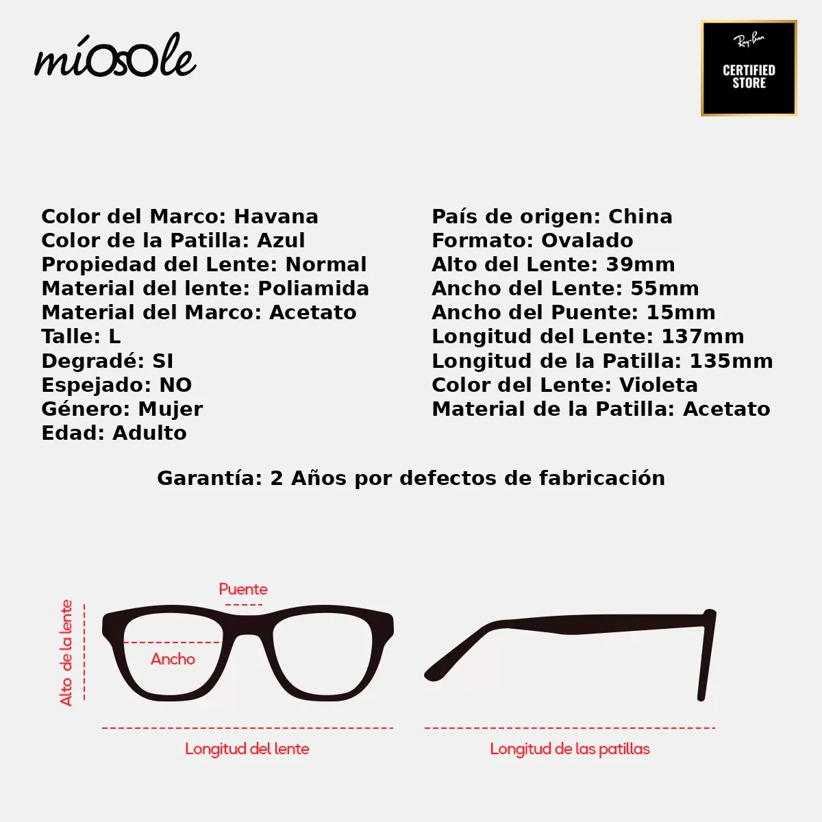 Vogue Vo2606s 26474Q-55-L